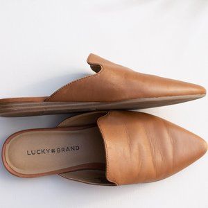 Lucky Brand leather mules